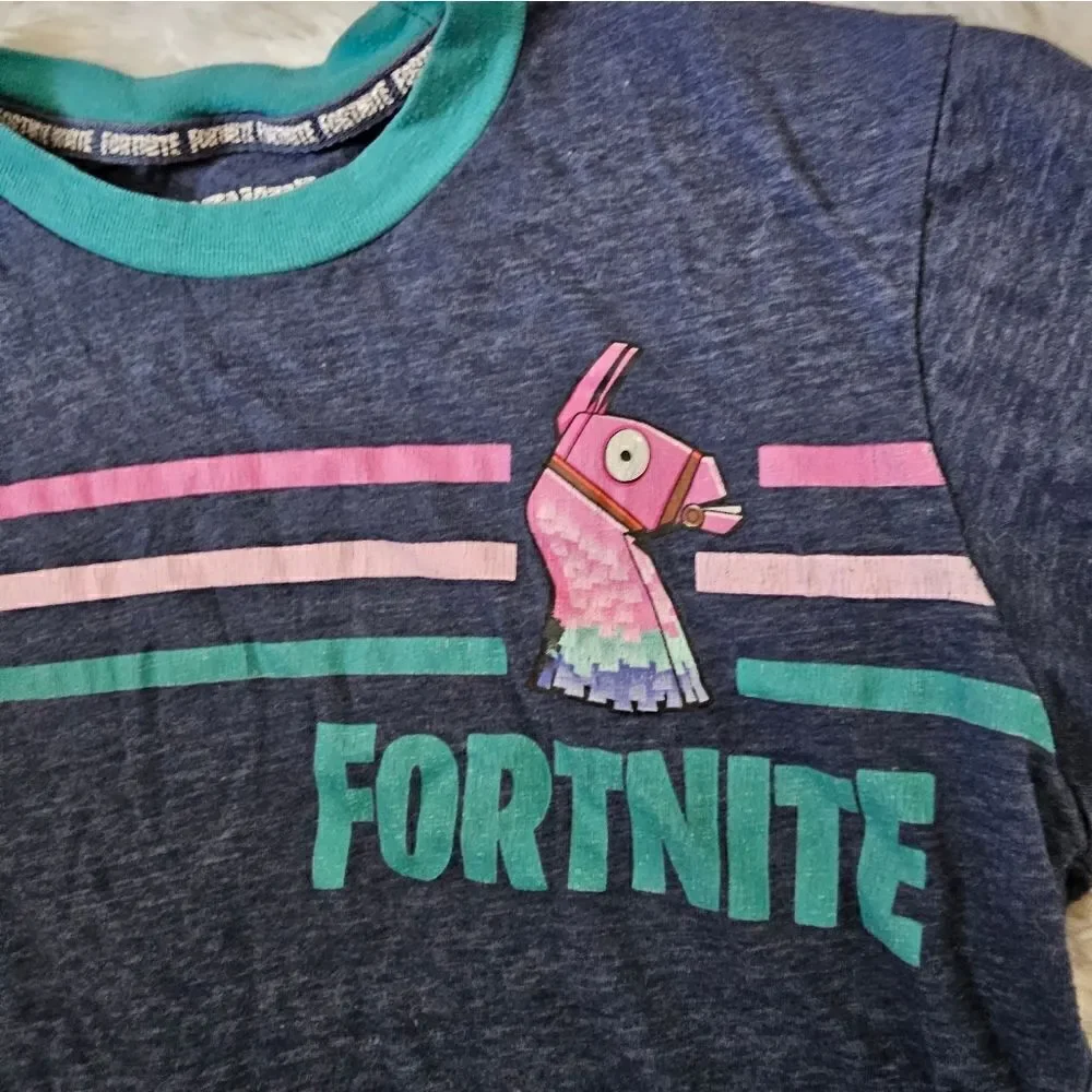 Boy's Fortnite Llama Short Sleeve Tshirt Size 10/12